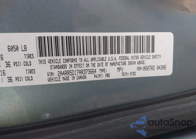 2A4RR5D17AR373664: 43768082