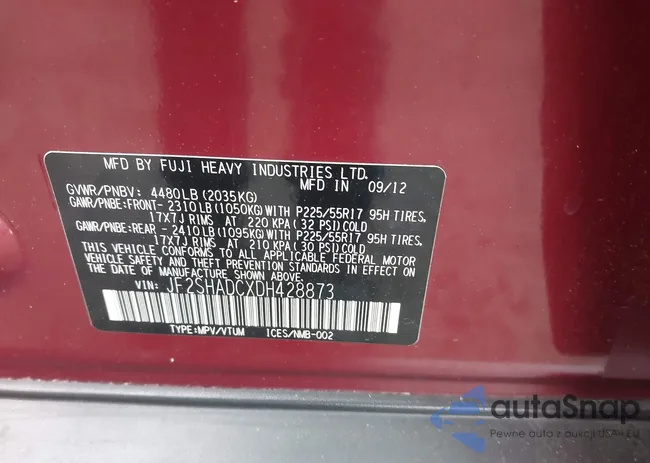 JF2SHADCXDH428873: 43768129