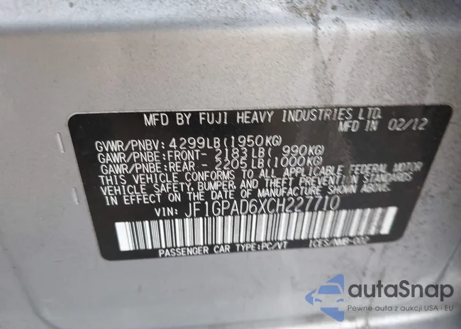 JF1GPAD6XCH227710: 43768356