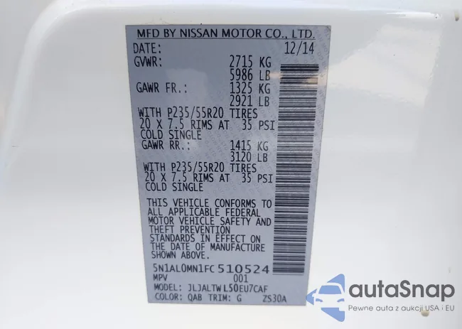 5N1AL0MN1FC510524: 43768371