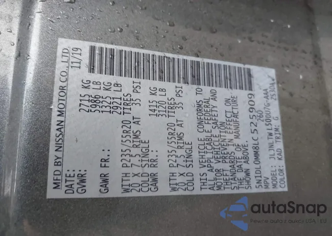 5N1DL0MM8LC525909: 43768408