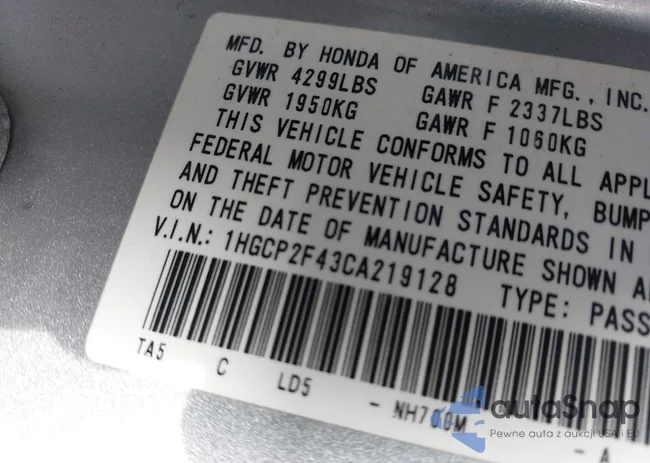 1HGCP2F43CA219128: 43767767