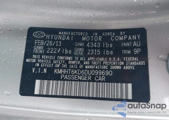 KMHHT6KD6DU099690: 43767770