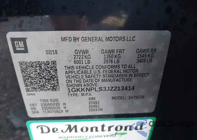 1GKKNPLS3JZ213414: 43767774