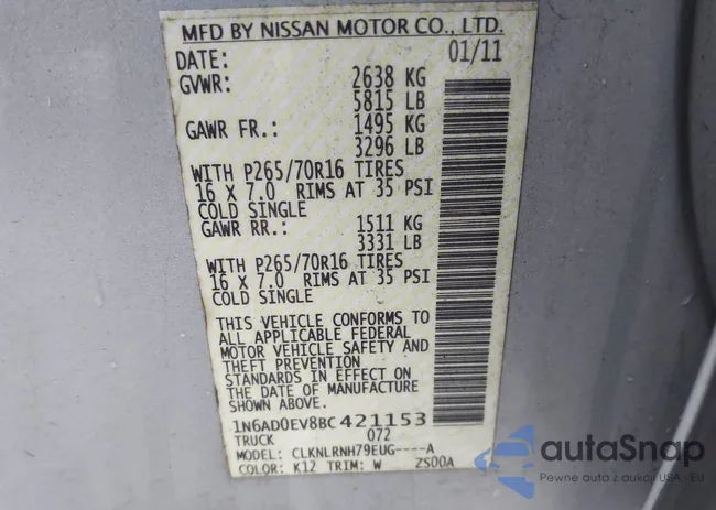 1N6AD0EV8BC421153: 43767817