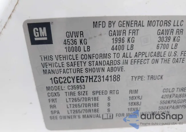 1GC2CYEG7HZ314188: 43769205