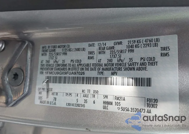 1FMCU9GX9FUA97026: 43769315