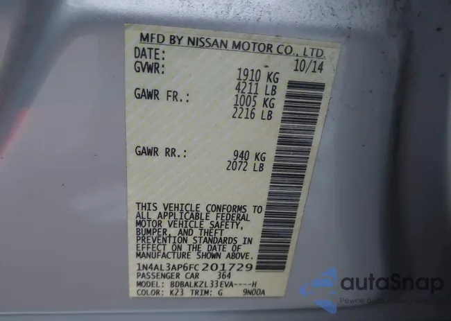 1N4AL3AP6FC201729: 43769338