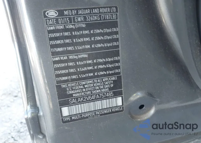 SALAK2V64FA757485: 43769437