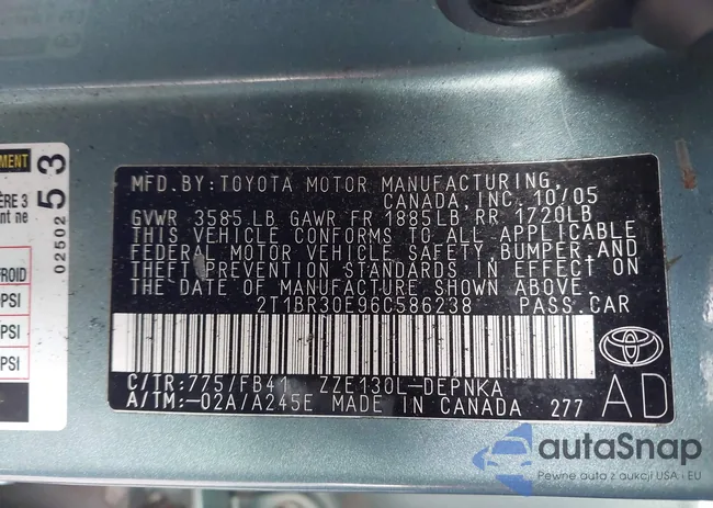 2T1BR30E96C586238: 43768777