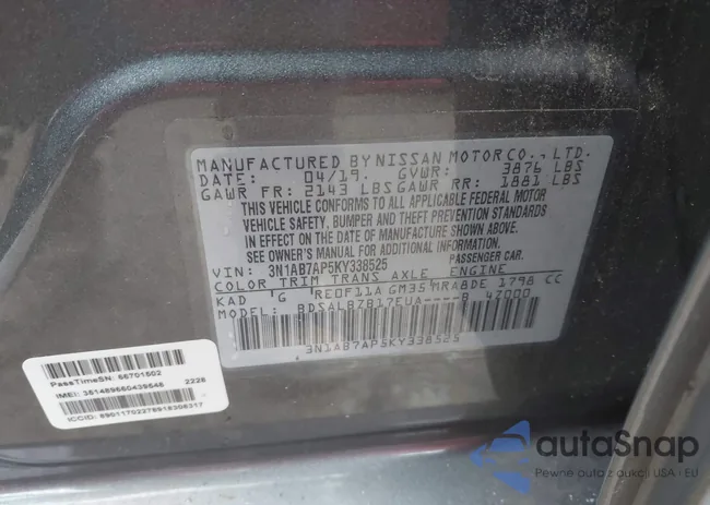 3N1AB7AP5KY338525: 43768785