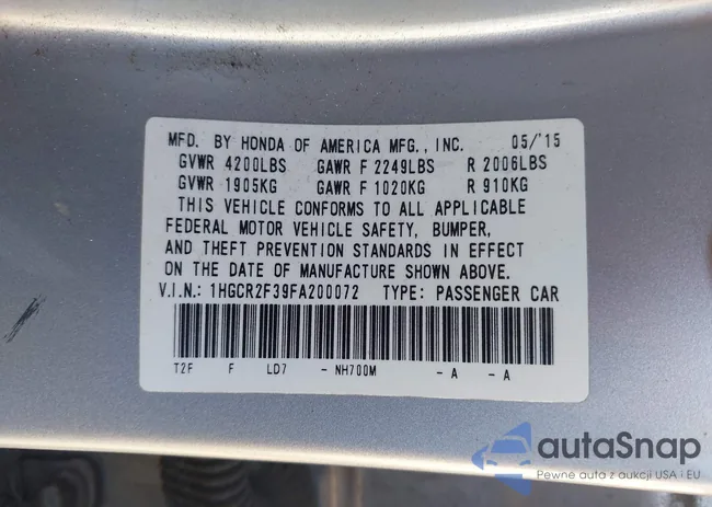 1HGCR2F39FA200072: 43769980