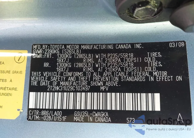 2T2HK31U29C103497: 43770204