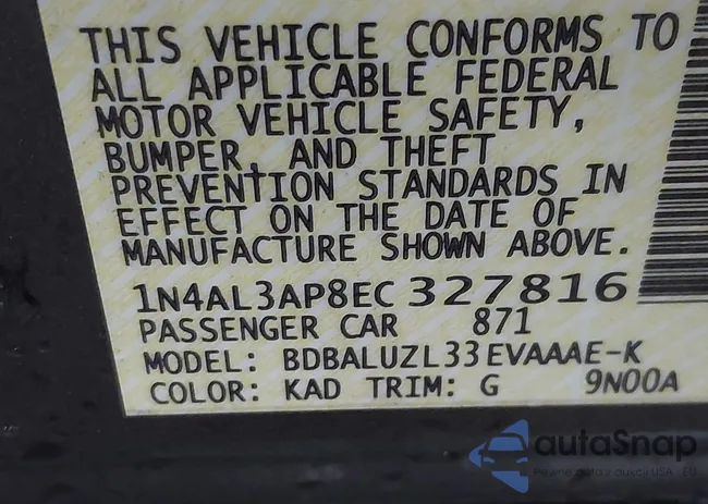 1N4AL3AP8EC327816: 43770332