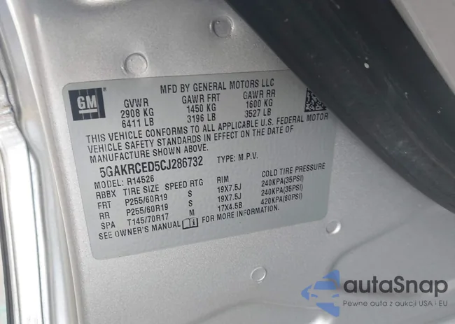 5GAKRCED5CJ286732: 43770357