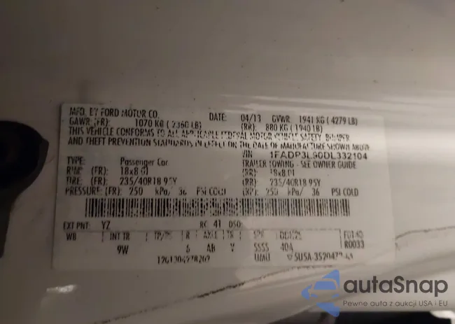 1FADP3L90DL332104: 43770540