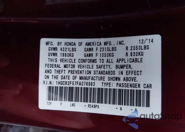 1HGCR2F57FA076983: 43770547