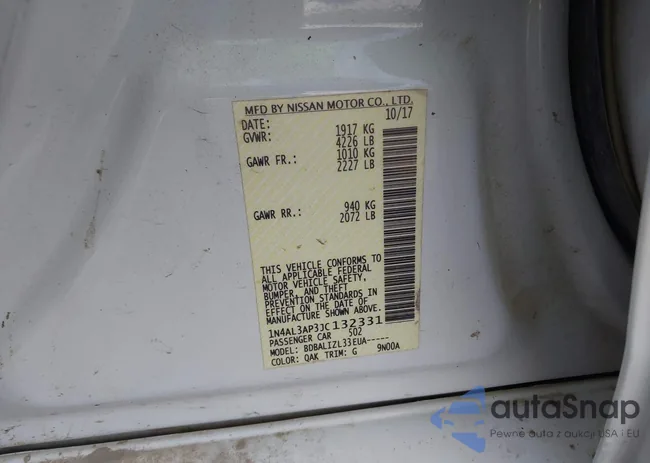 1N4AL3AP3JC132331: 43770563