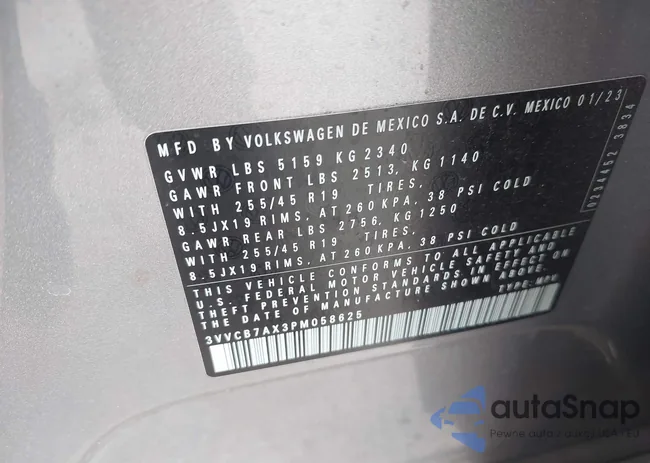 3VVCB7AX3PM058625: 43769822