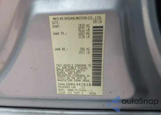 1N4AL3AP8FN347618: 43770997