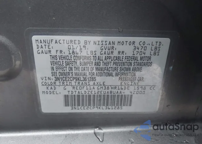 3N1CE2CP9KL361285: 43771323