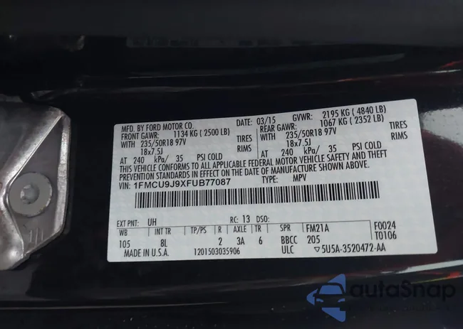 1FMCU9J9XFUB77087: 43771373