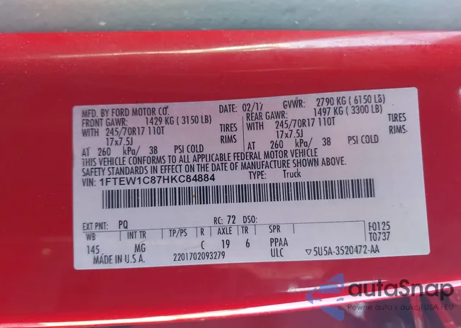 1FTEW1C87HKC84884: 43771397