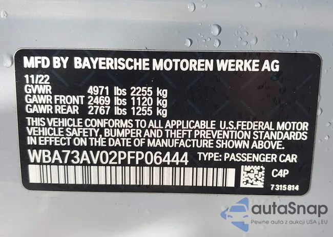 WBA73AV02PFP06444: 43771450