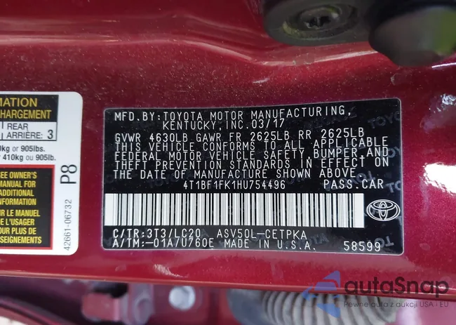 4T1BF1FK1HU754496: 43771453