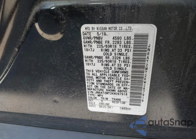 JN8AT2MT2KW267916: 43771518