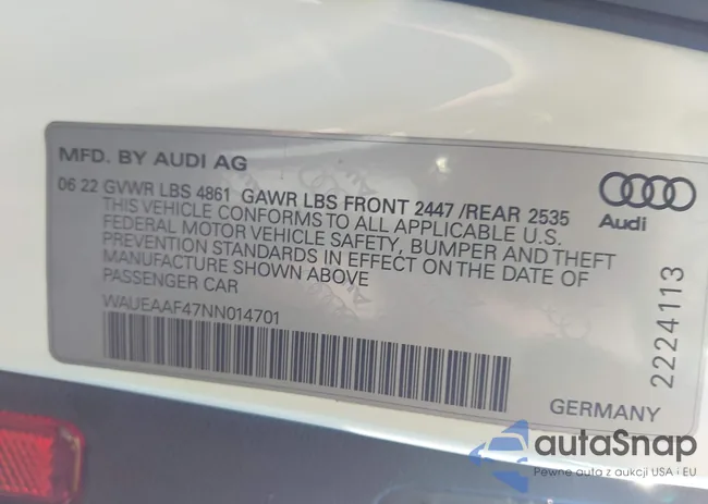 WAUEAAF47NN014701: 43770853