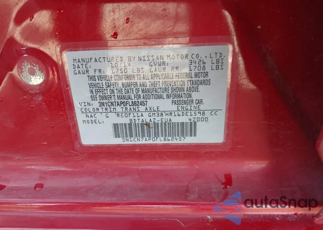 3N1CN7AP0FL862457: 43770866