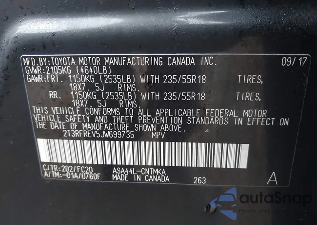 2T3RFREV5JW699735: 43770965