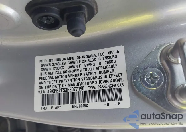 19XFB2F53FE077190: 43771979