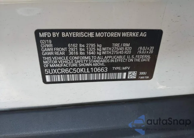 5UXCR6C50KLL10663: 43772018