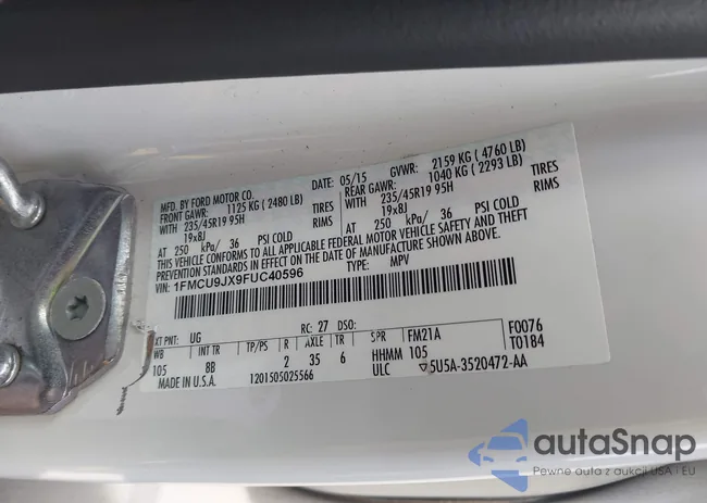 1FMCU9JX9FUC40596: 43772085