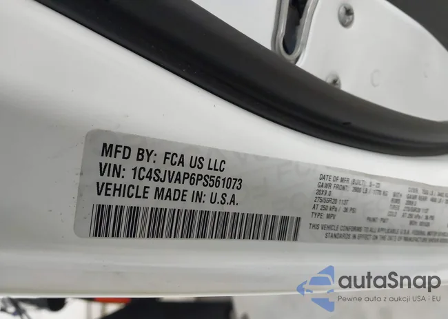 1C4SJVAP6PS561073: 43772232