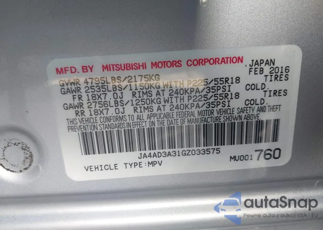 JA4AD3A31GZ033575: 43772253