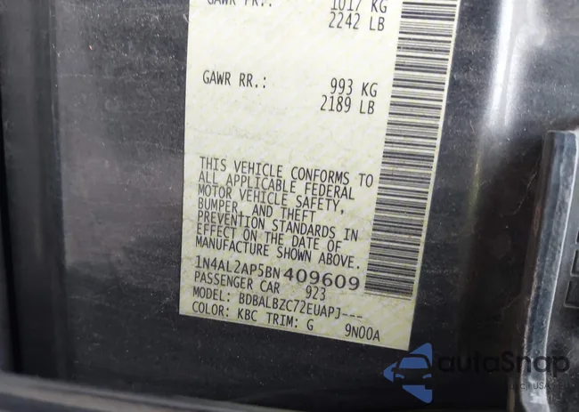 1N4AL2AP5BN409609: 43772256