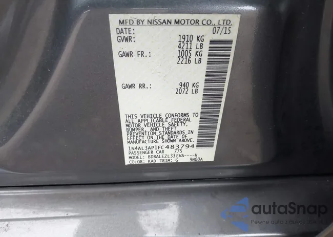 1N4AL3AP1FC483794: 43772261