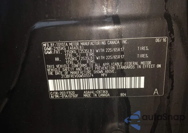 2T3BFREV0GW505574: 43772265