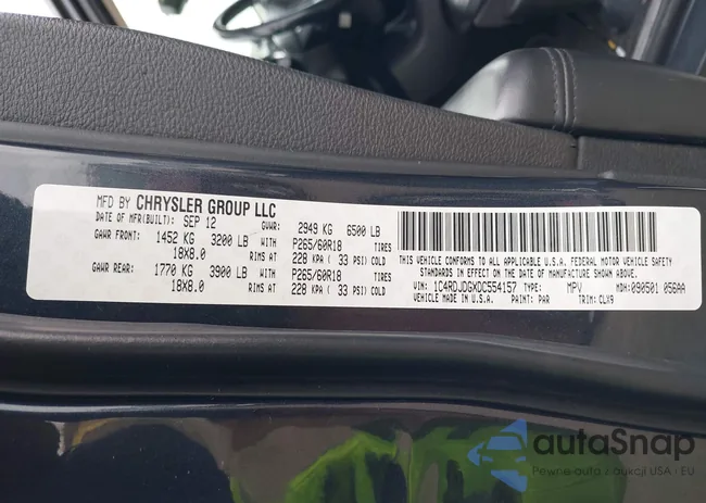 1C4RDJDGXDC554157: 43772340