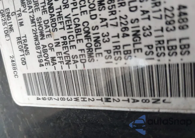 JN8AT2MT2HW387594: 43772357