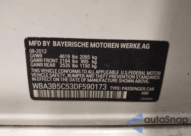 WBA3B5C53DF590173: 43771686