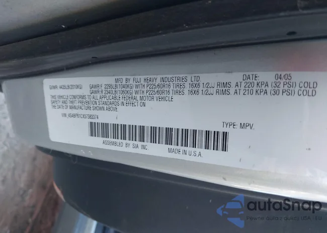 4S4BP61CX57383374: 43771761