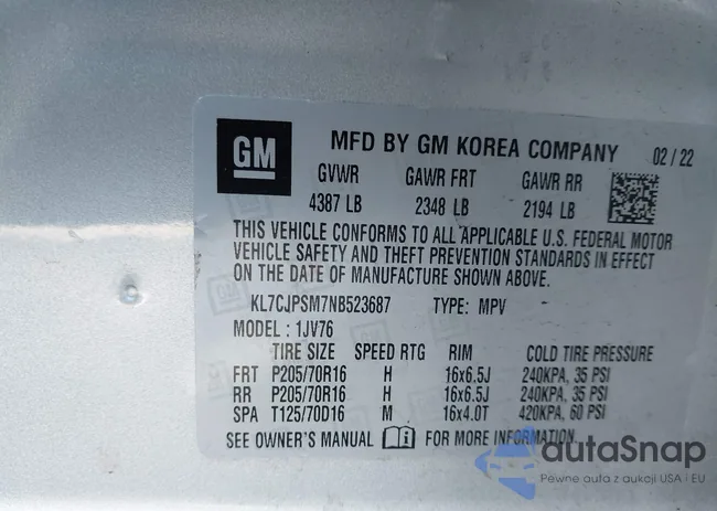 KL7CJPSM7NB523687: 43771852