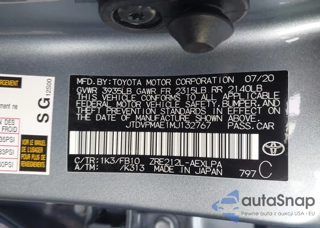 JTDVPMAE1MJ132767: 43771856