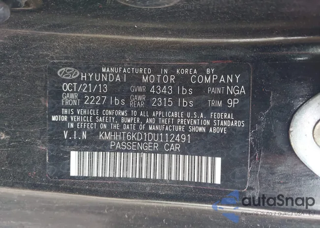 KMHHT6KD1DU112491: 43773092