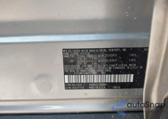 4T3LWRFV4NU071580: 43773193