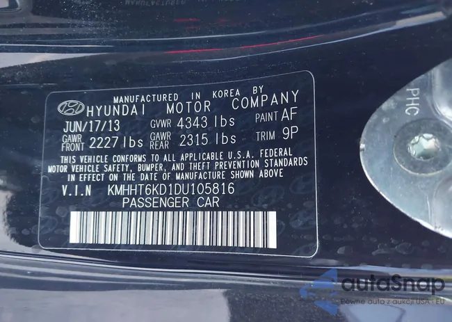 KMHHT6KD1DU105816: 43773195